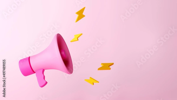 Obraz megaphone with speech bubble 3d illustration background