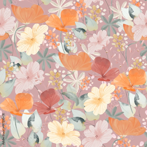 Obraz Watercolor floral Seamless Pattern. A Pattern for fashion and print. 