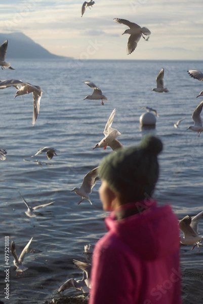 Obraz child and seagull