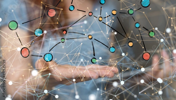 Fototapeta communication network digital group connect