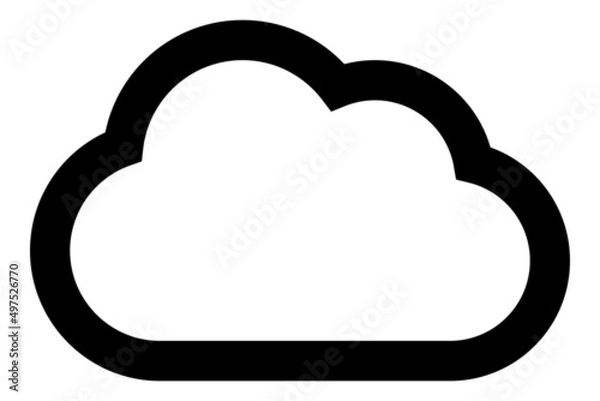 Fototapeta シンプルな雲の線画アイコン