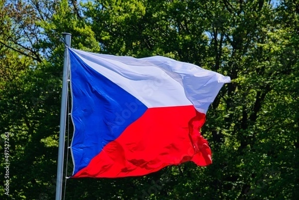 Obraz Czech flag waving in the wind