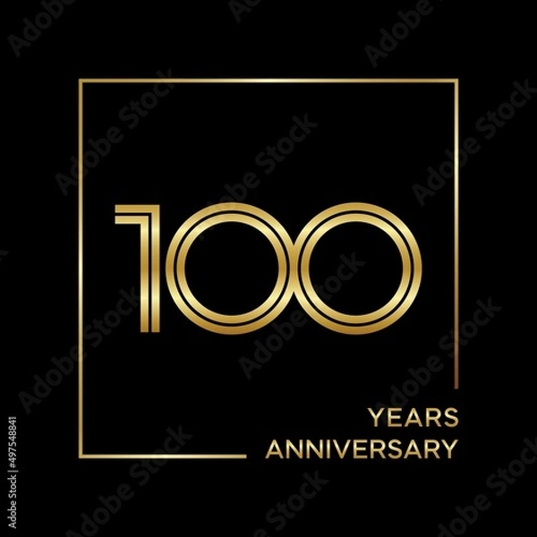Fototapeta 100th anniversary logotype. Anniversary celebration template design for booklet, leaflet, magazine, brochure poster, banner, web, invitation or greeting card. Vector illustrations.