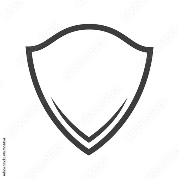 Fototapeta Shield line icon. Secure symbol. Protect outline shape. Vector isolated on white.