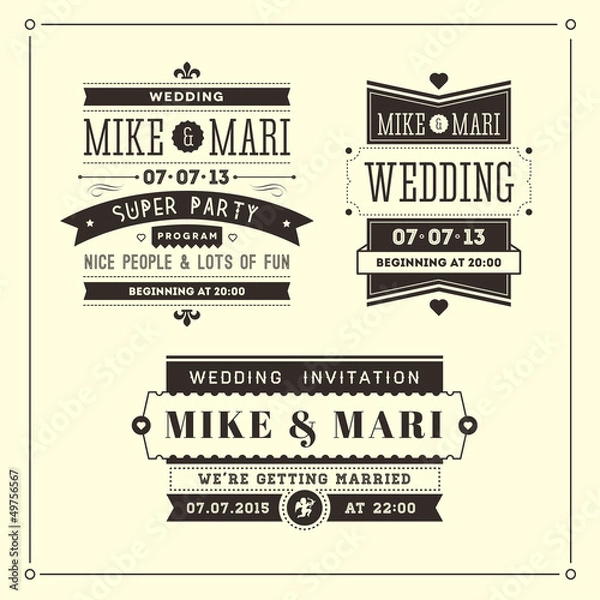 Obraz Retro wedding invitations