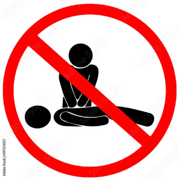 Fototapeta Cardiopulmonary resuscitation (cpr), heart attack warning. Traffic sign. EPS 10 vector, No open shapes or paths.
