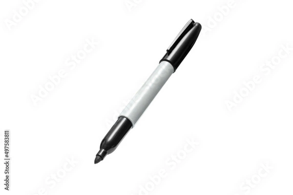 Obraz Black Permanent Marker With Cap Off - White Background
