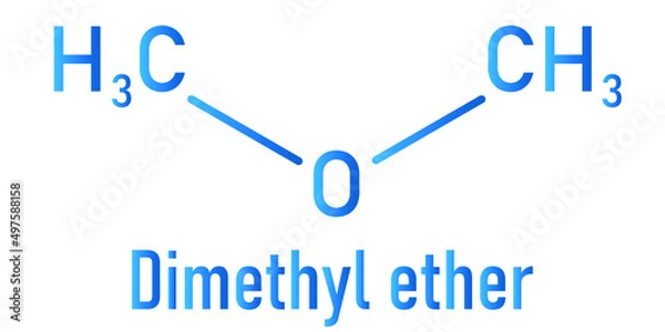 Fototapeta Dimethyl ether, methoxymethane, DME, molecule. Skeletal formula.