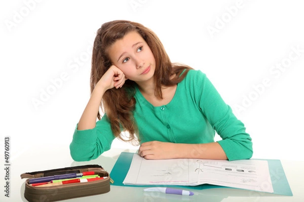 Obraz gelangweilte Schülerin