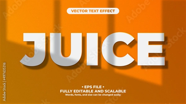 Fototapeta Orange Juice Minimalist Editable 3D Editable Text Effect