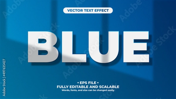 Fototapeta Blue Minimalist 3D Editable Text Effect