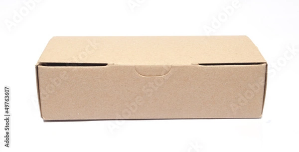 Fototapeta carton square brown open lid isolated on white background