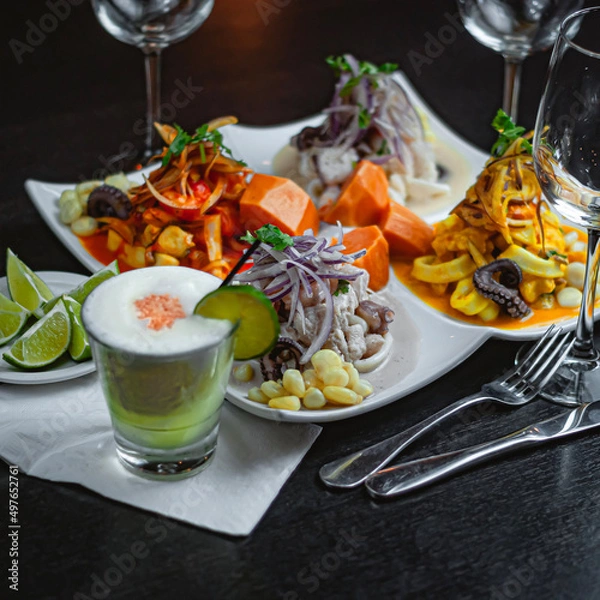 Obraz salad with shrimps