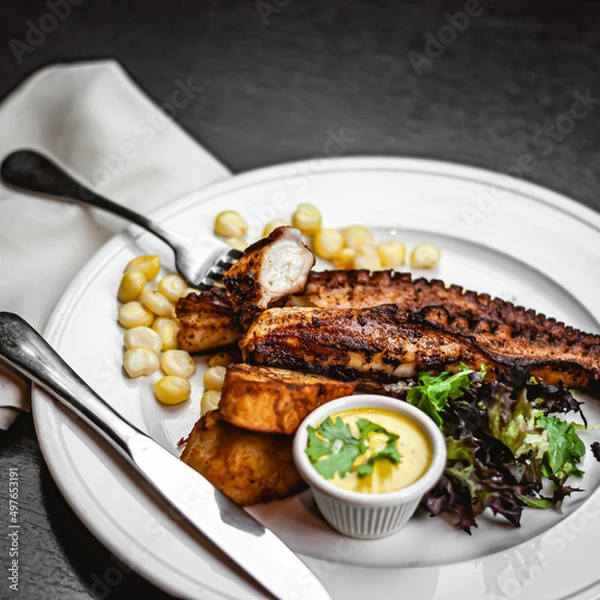 Obraz grilled fish with lemon