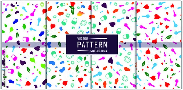 Fototapeta Mother’s Day Heart Shape Pattern Vector Collection Set of Four 