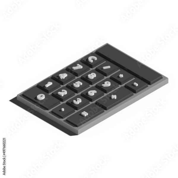 Obraz Calculator Minimalistic Design. Perfect for additional, resources, shop, office, school, etc