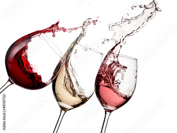 Obraz Wino czerwone, różowe i białe