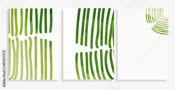 Fototapeta minimal design with green strokes vector background set