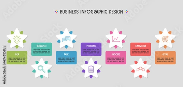 Obraz Colourful diagram with icons. Business infographic. Vector
