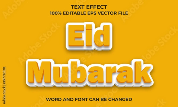 Obraz Eid Mubarak 3d text Effect Style, Editable 3D Text Effect With Eid Mubarak Text Concept, Eid Mubarak Editable Text Effect, Eid Mubarak 3D Text Style,