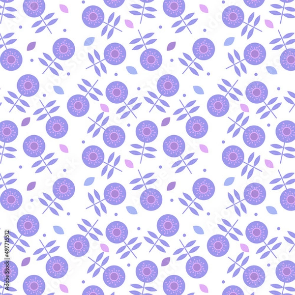 Obraz pattern with geometric flowers and leaves	