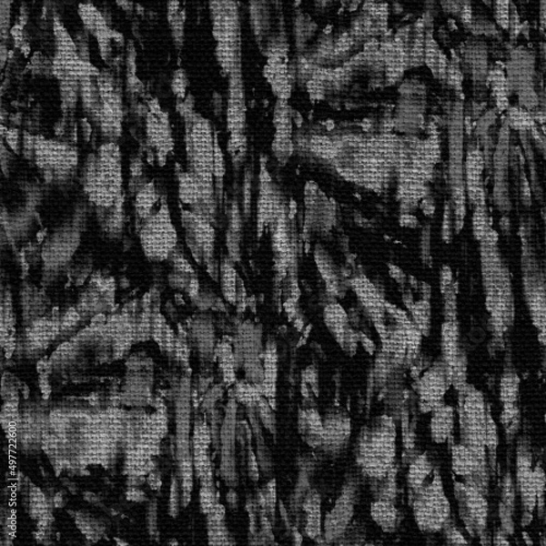 Obraz Tie Dye Paint Pattern on Realistic Burlap Sack Texture Seamless Design Natural Look Calm Color Combinations Perfect for Interior Fabric Allover Prints