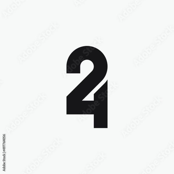 Fototapeta Number 24 monogram design.