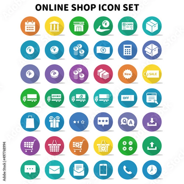 Obraz  オンラインショップ向けのベクターイラストアイコンセット素材