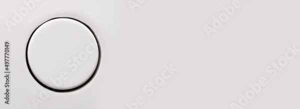 Obraz Close-up blank button on a gray background. Pause and start button. Start-up. Banner