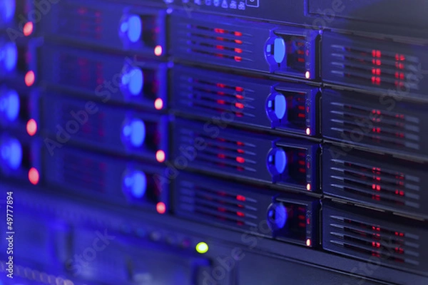 Obraz Server rack toned in blue color