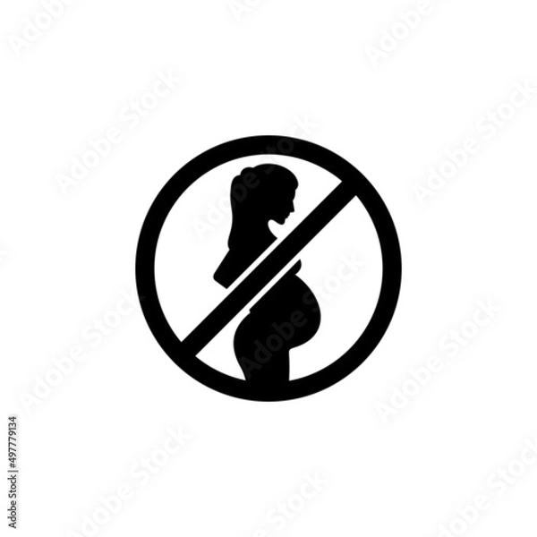 Obraz Forbidden pregnant icon symbol vector