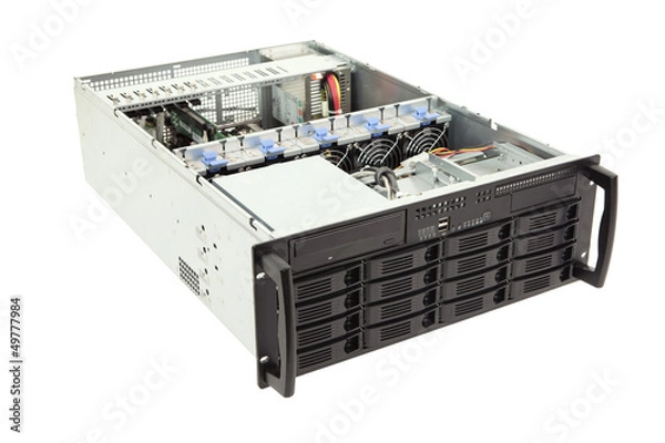 Obraz Open storage server on white background