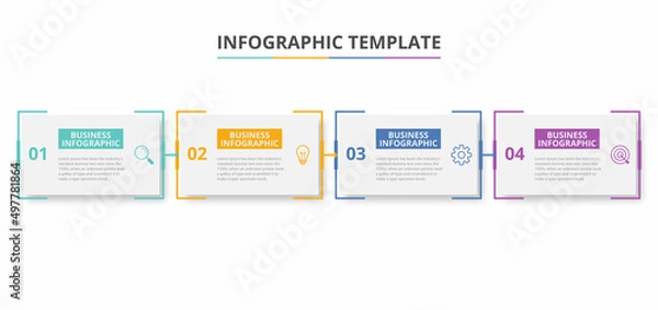 Fototapeta Presentation business infographic template with 4 options. Vector illustration.