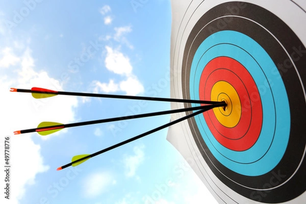 Obraz Arrow hit goal ring in archery target