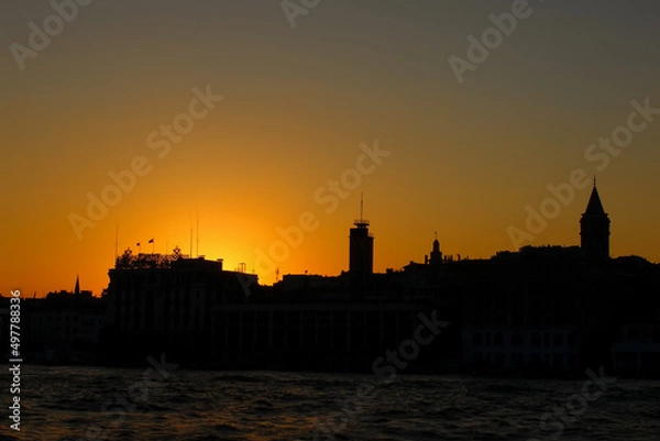 Obraz Sunset over the city