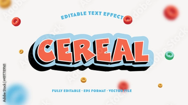 Obraz Cereal Editable Text Effect with Multi Color Floating Cereals Ring Ornament