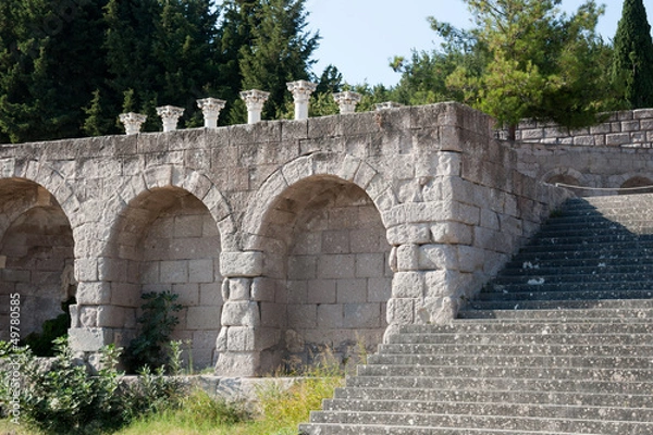 Fototapeta Kos, Asklepieion. The first terrace enclosed by a portico