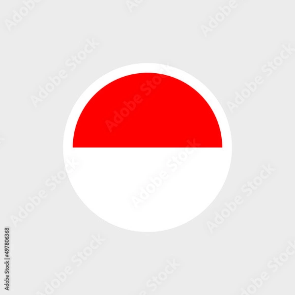Fototapeta Flag of Indonesia. The Indonesian flag is red and white. State symbol of the Republic of Indonesia. Isolated raster illustration.