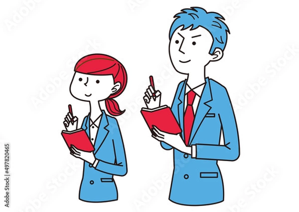 Obraz 男女　メモ　スーツ　3色