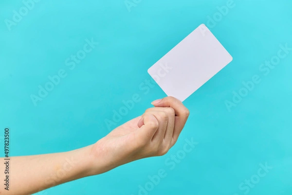 Fototapeta female hand hold card