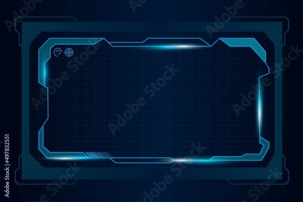 Obraz abstract blue sci fi and light background
