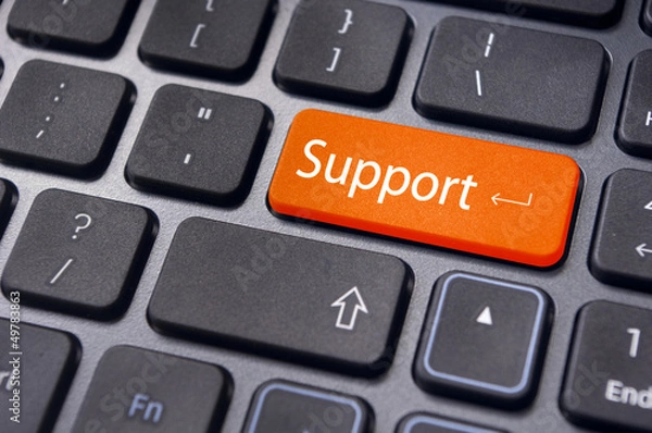 Fototapeta online support concepts, message on keyboard key
