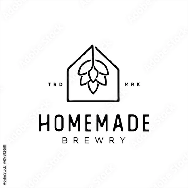 Fototapeta Hipster style handmade beer and craft brewery logo or emblems vintage vector 