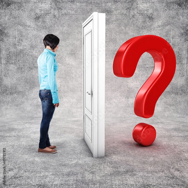 Fototapeta Girl before a door