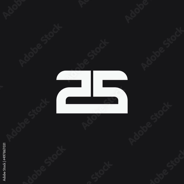 Obraz Number 25 monogram logo design.