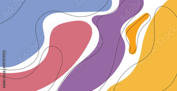 Fototapeta geometric artistic abstract creative cover design background. vector illustration banner template. Line and shape curve color wallpaper.