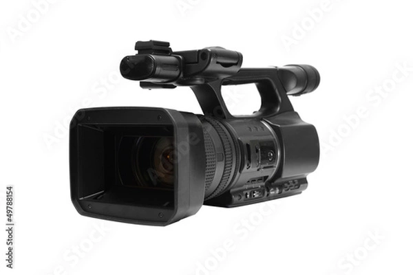 Obraz Video camera on white background