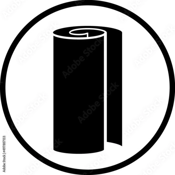 Fototapeta Wrapping paper, wallpaper or or textile fabric roll vector icon