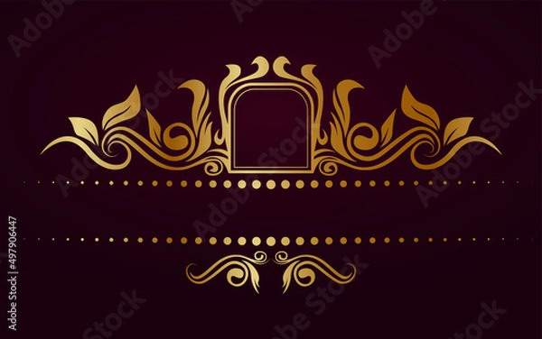 Obraz ornament vector, initial logo border, beautiful gold