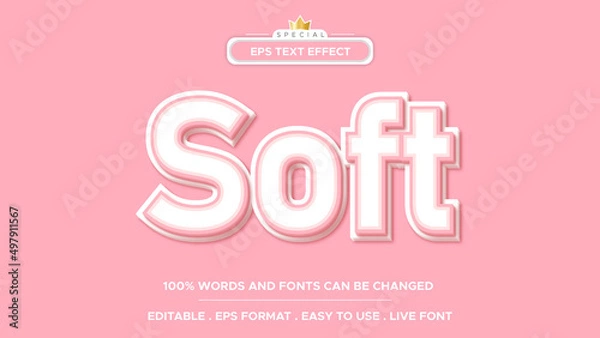 Fototapeta soft text effect editable